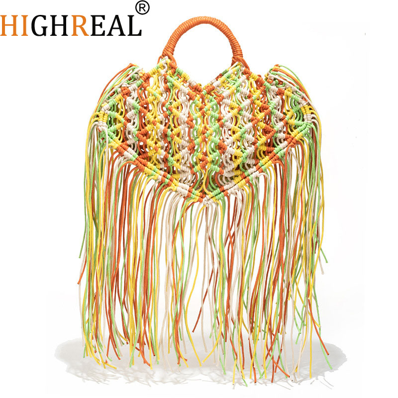 Interior Design Bali - Bolso de mano bohemio con borlas