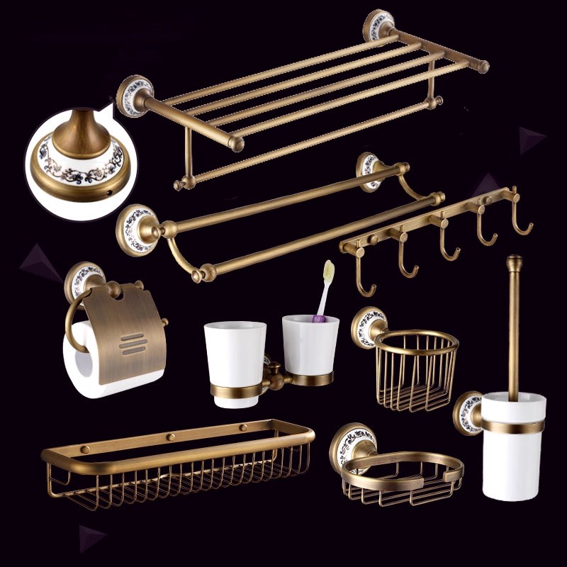 Antique Brass Hook - Accesorios de baño de latón, estante