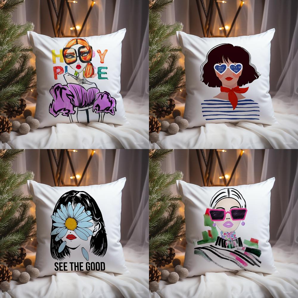 Interior Design Illustrated - Funda de cojín con ilustración de