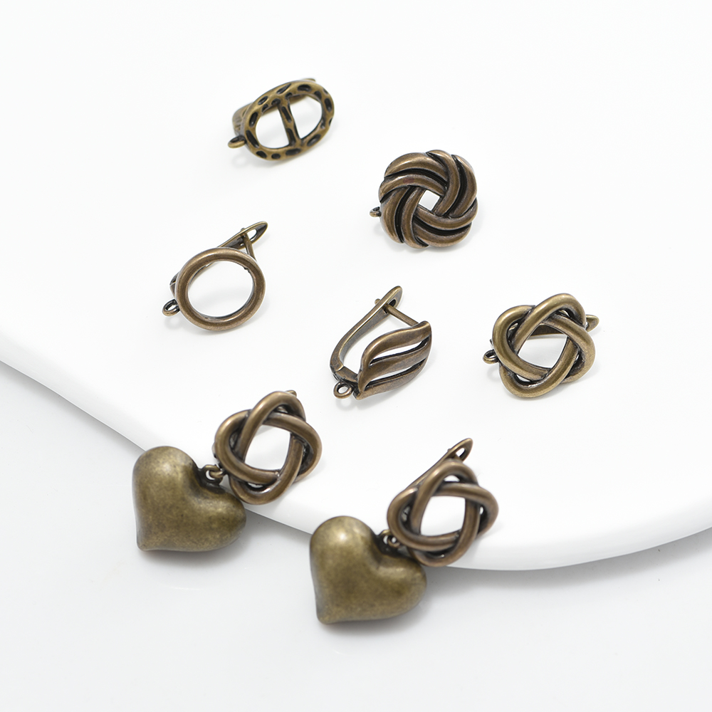 Antique Brass Hook - 1 par de cierres para pendientes