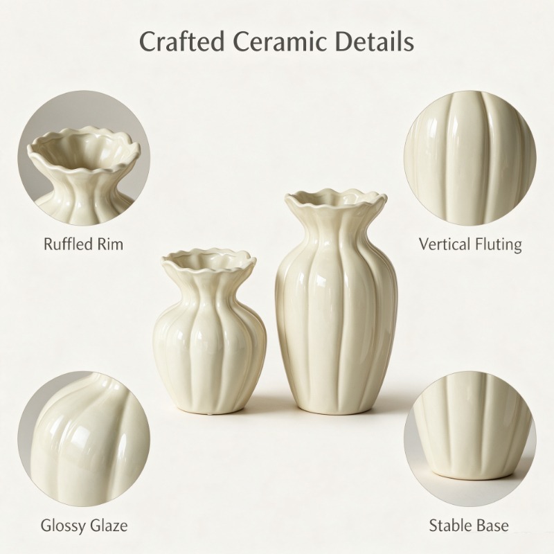 Jarrón de Cerámica Crema Estil - Interior Design Vintage Modern reseña y precio