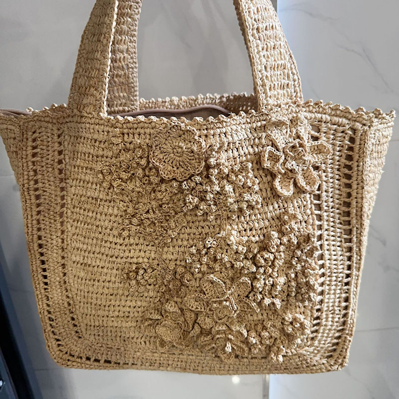 Bolso Tote Tejido con Flores d - Interior Design Bali reseña y precio