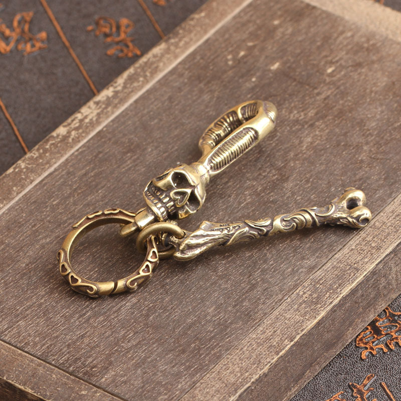 Llavero de latón macizo con ca - Antique Brass Hook reseña y precio