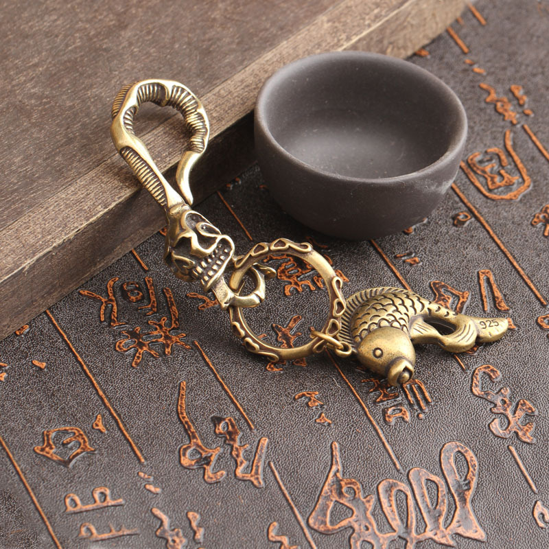 Llavero de latón macizo con ca - Antique Brass Hook reseña y precio